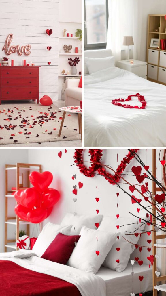 Beautiful-Valentine’s-Day-bedroom-setup-filled-with-red-petals-glowing- candles-and-romantic-lighting- perfect-for-room-decoration-ideas-for-a-Valentine’s-Day-surprise.