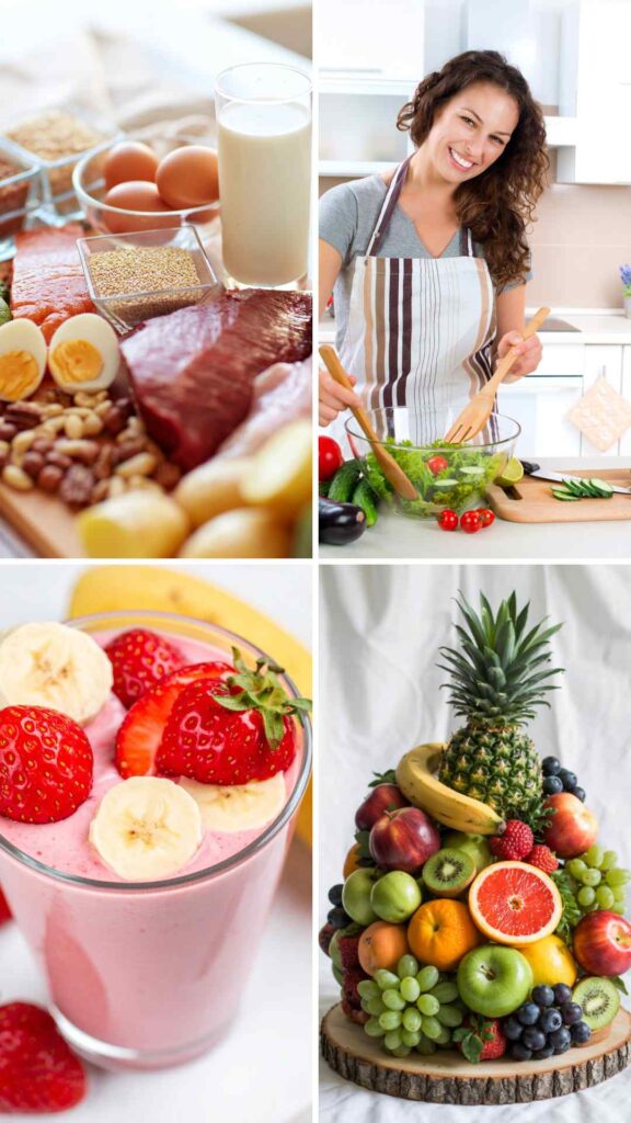Nourish-your-body-with-the-right- food-a-woman-preparing-a-healthy-meal-with-fresh-vegetables-fruits-nuts- proteins-and-whole-grains-for- balanced-nutrition-and-wellness.