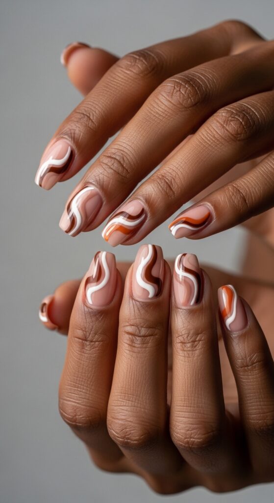 Abstract-Swirl-Designs-summer-nail-designs-for-dark-skin