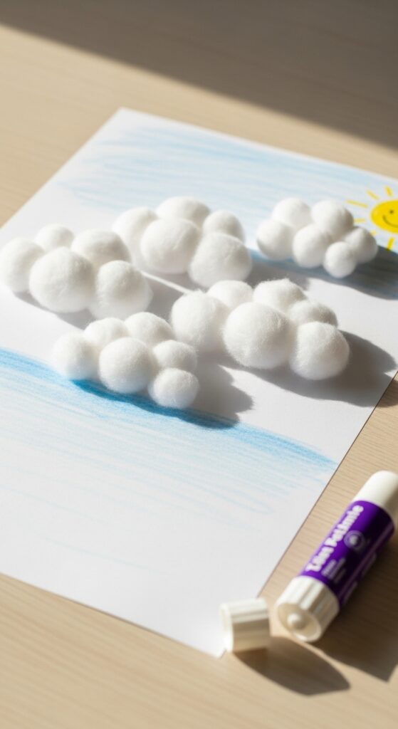 Cotton-Ball-Cloud-Sticking-Activity