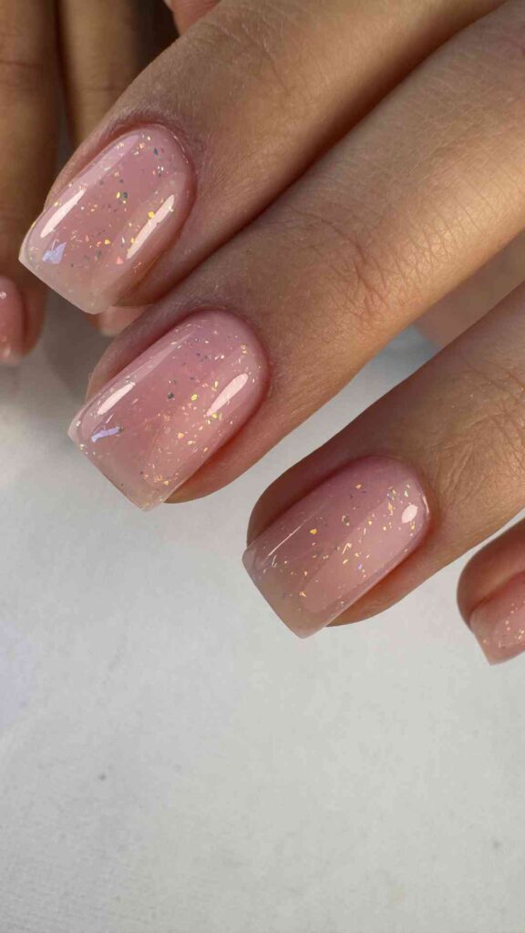 Glitter-and-Sparkle-on-Short-Square-Nails -A-Little-Shimmer-That-Goes-a-Very-Long-Way