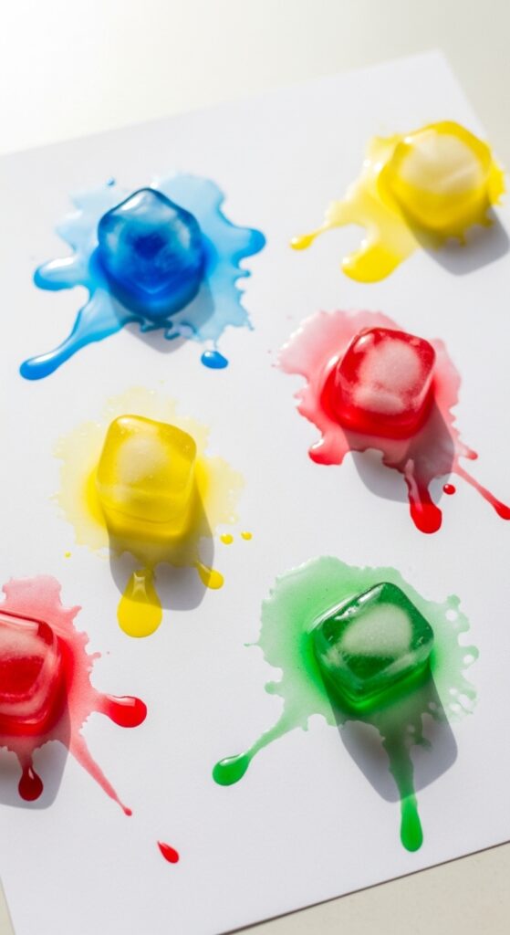 Ice-Cube-Color-Melting-Painting-summer-crafts-for-toddlers