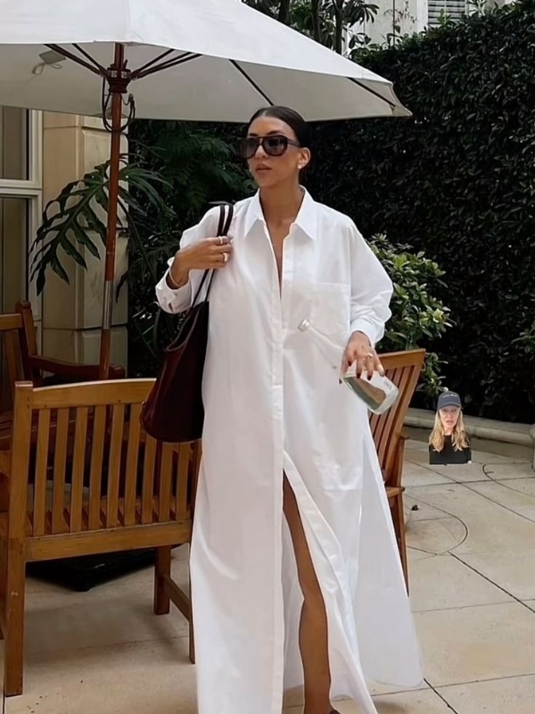 Pair-a-Relaxed-Oversized-Shirt-Dress-With-a-Belt-and-Platform-Sandals