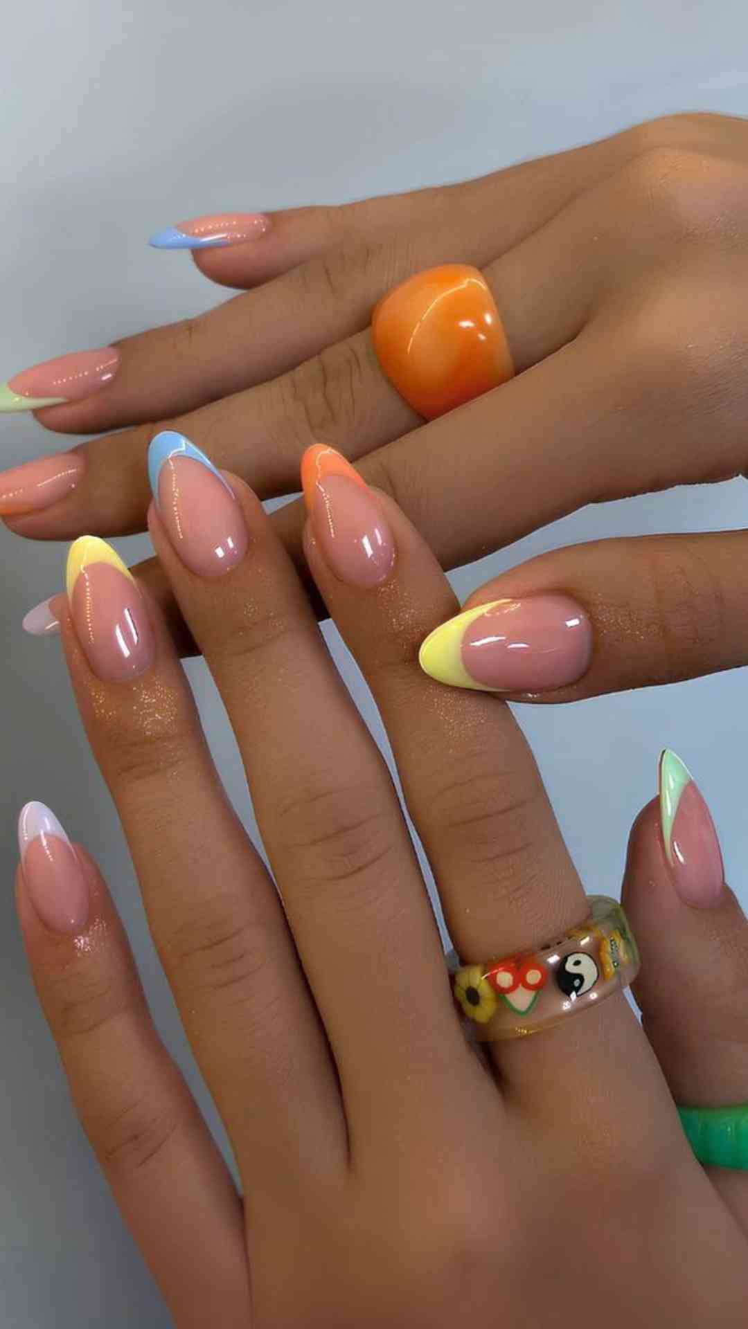 Pastel-Rainbow-French-Tips-With-Each-Nail-in-a-Different-Soft-Colour-That-Celebrate-the-Full-Joy-of-Spring