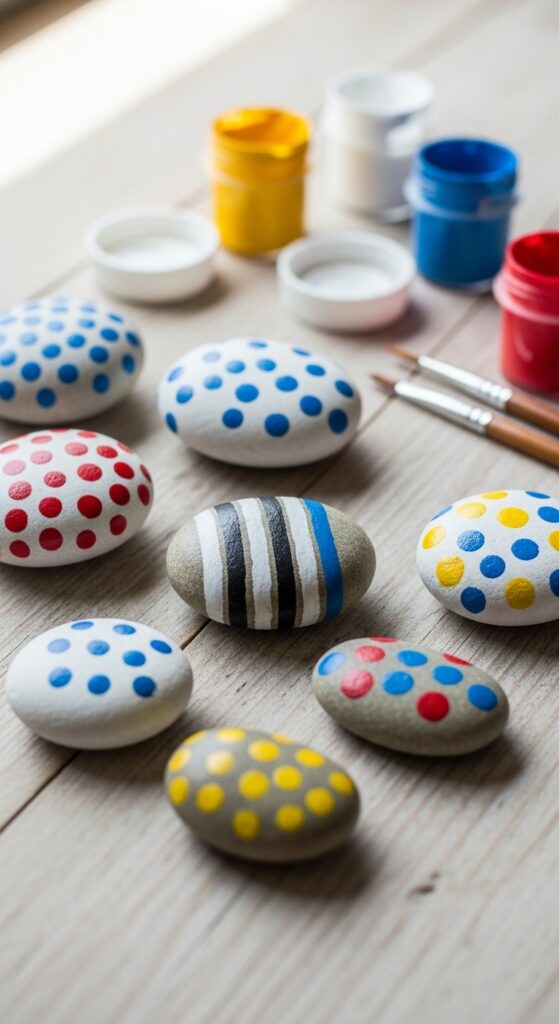 Rock-Painting-with-Simple-Designs-summer-crafts-for-toddlers