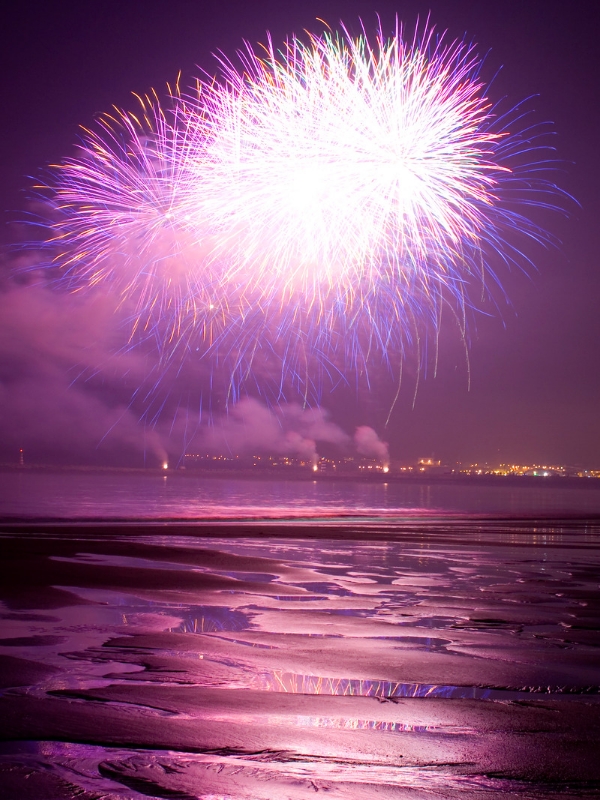 Aesthetic-Beach-and-Fireworks-Wallpaper-That-Captures-the-Full-Summer