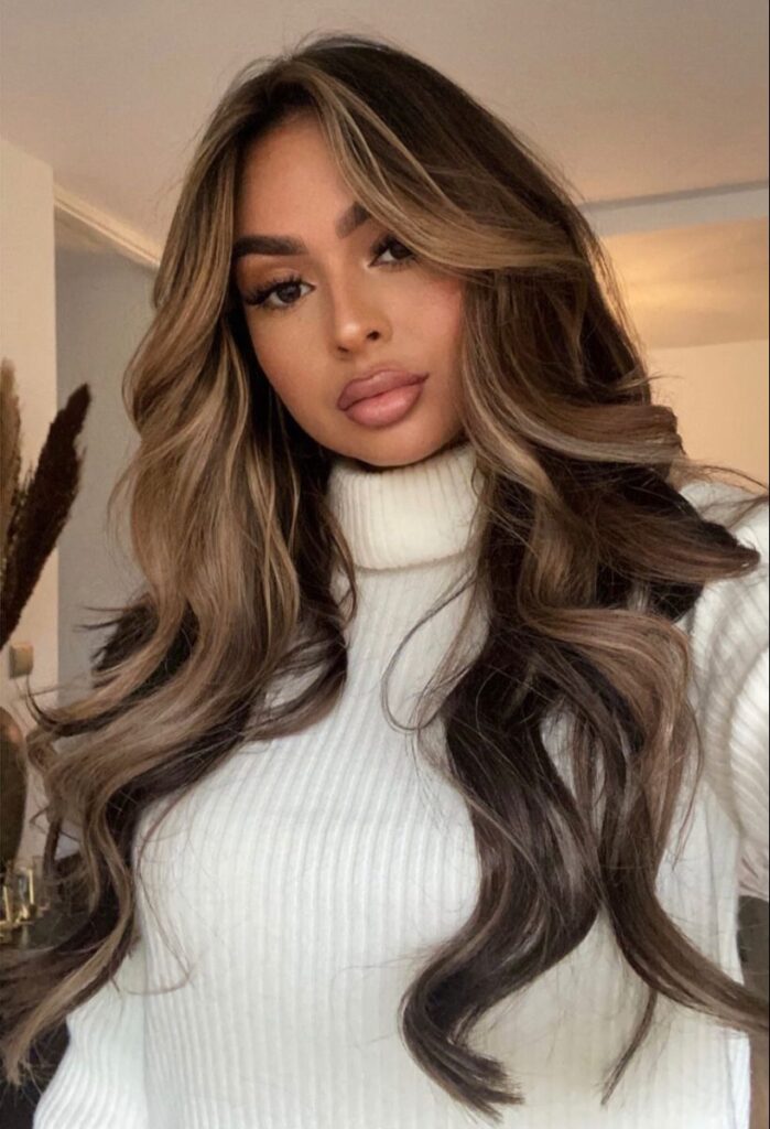 Bronzed-Brunette-With-Money-Pieces.