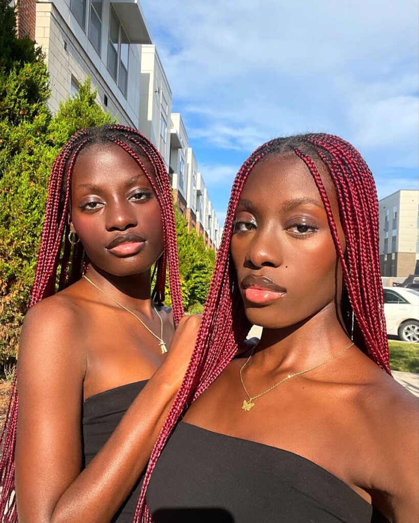 Burgundy-Red-Knotless-Braids