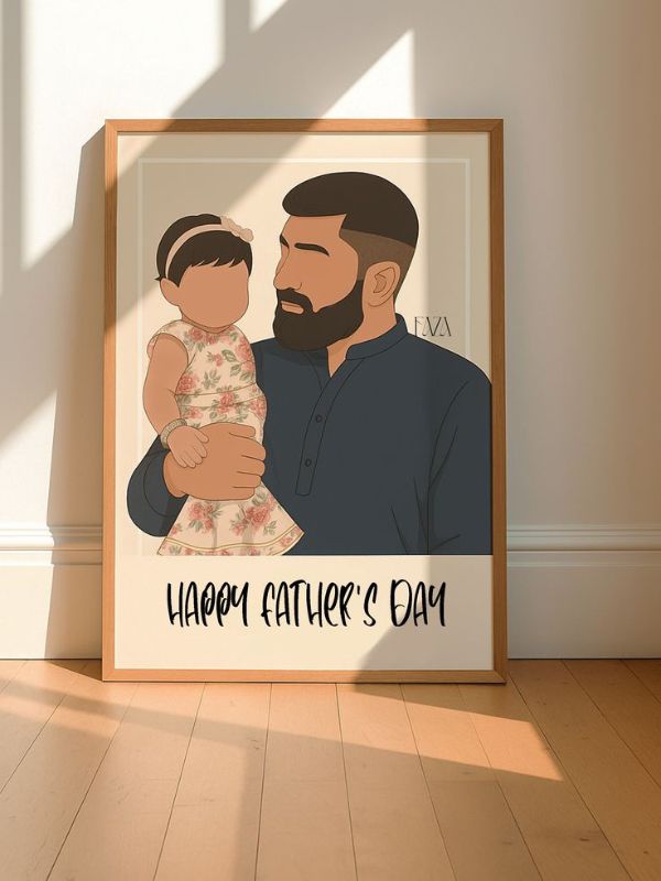 Custom-Father-and-Baby-Illustration-Print-That-Captures-Their-Bond