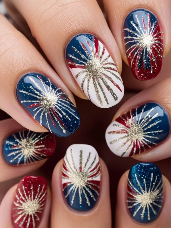 Fireworks-Nail-Art-for-a-Dramatic-and-Celebratory-Holiday-Statement-4th-of-july-nail