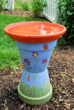 Flower-Pot-Bird-Bath-With-a-Cottage-Garden-Look
