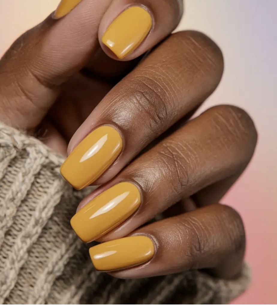 Muted-Mustard-Yellow-Nails.