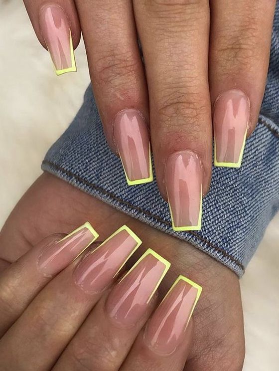 Neon-French-Tips-Coffin-Nails