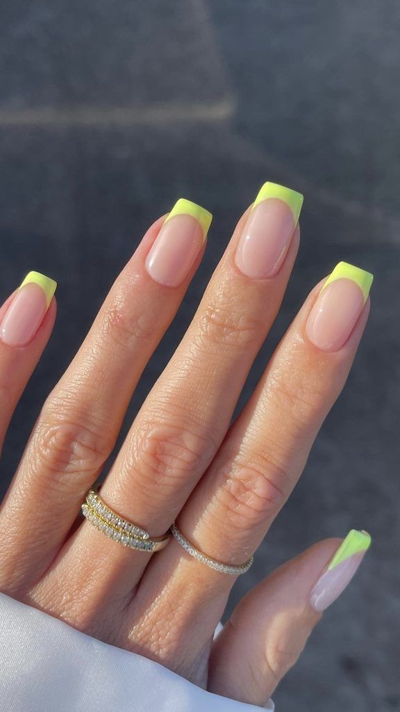 Neon-French-Tips-summer nail ideas