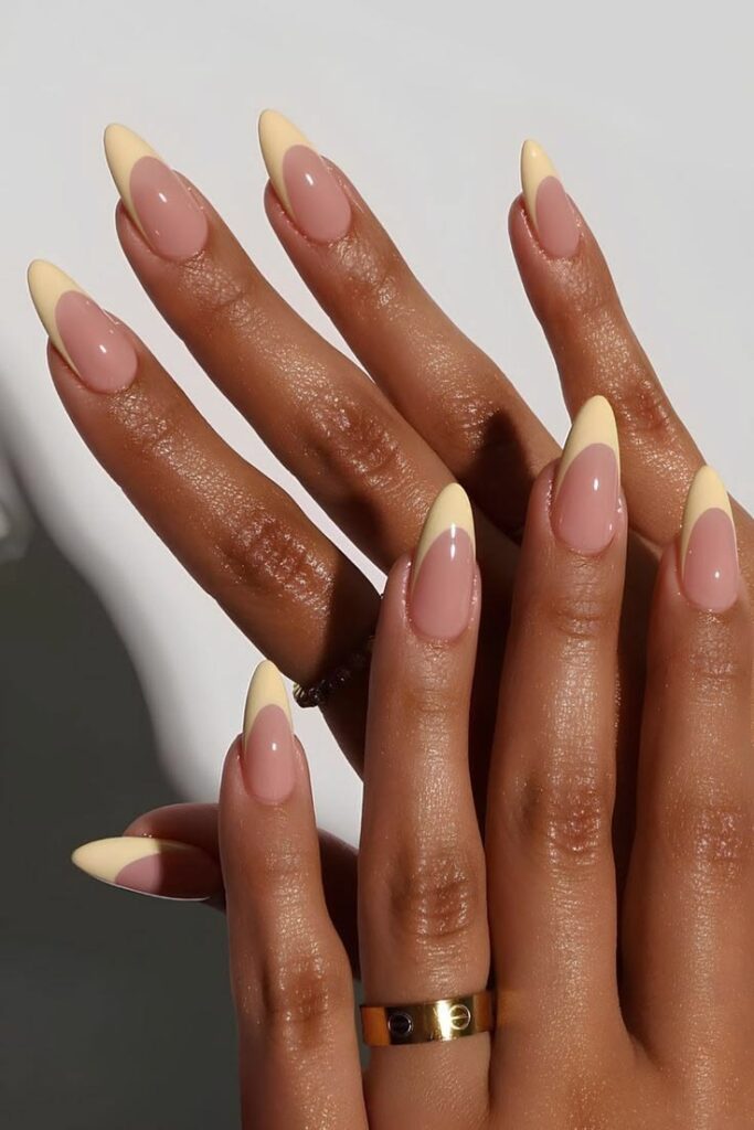 Pale-Lemon-French-Tips-summer-yellow-nail-ideas.