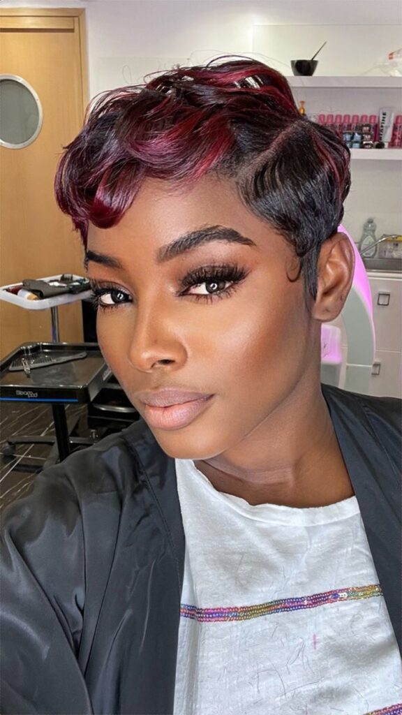 Ruby-Red-Pixie-Cut-summer-red-hair-ideas-for-black-women