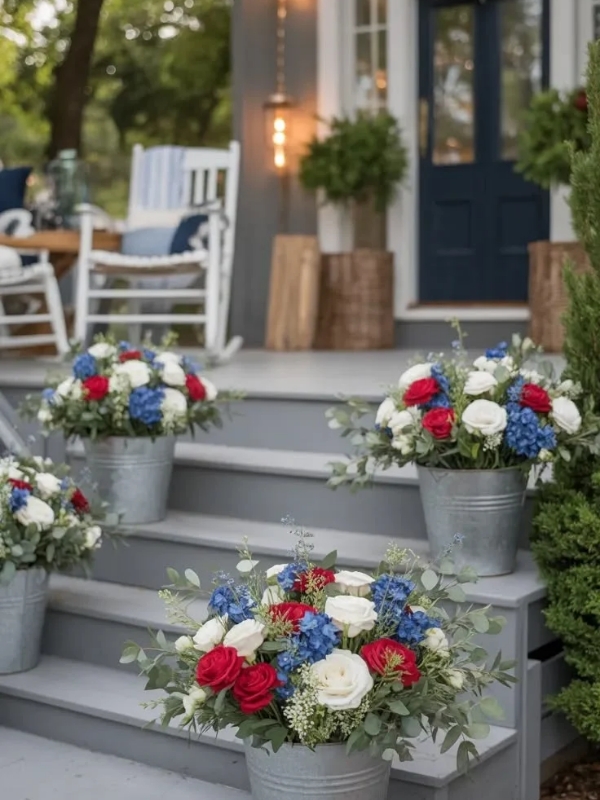 Set-a-Galvanised-Tin-Bucket-Floral-Arrangement-by-the-Front-Door