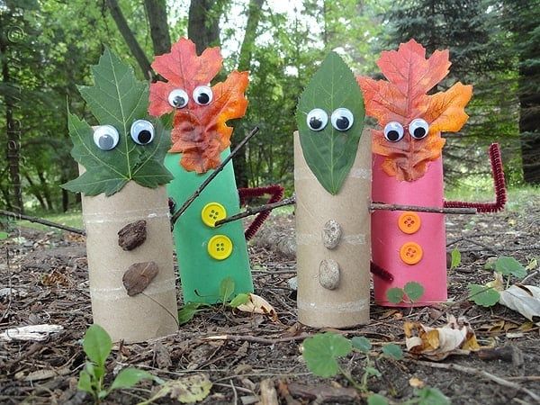 Sock-Puppets-with-Natural-Decorations-Garden-Crafts-for-Preschool