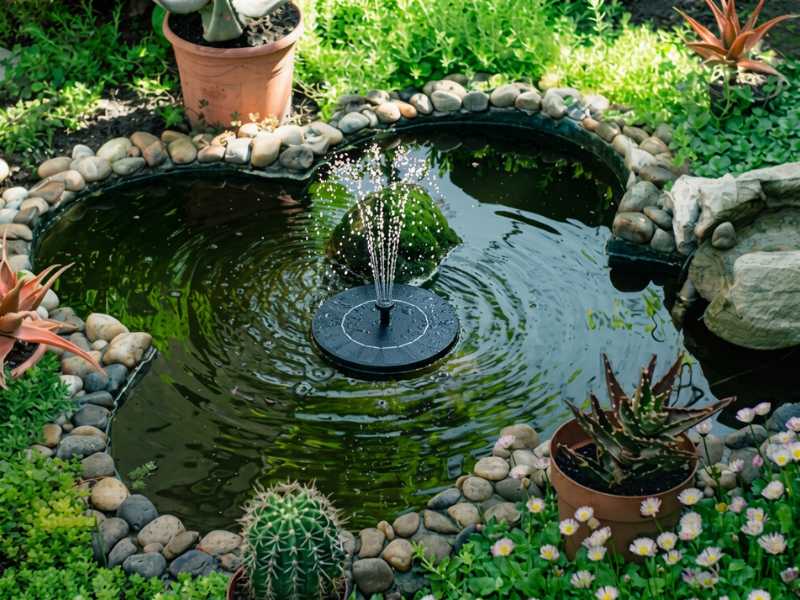 DIY Backyard Pond With Solar Fountain