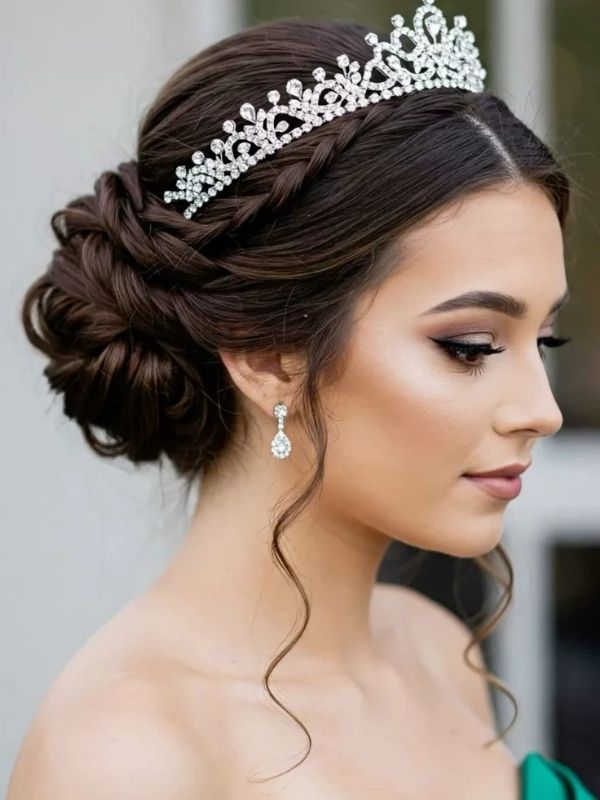 The-Delicate-Crown-With-Sparkles-Most-Charming-Princess-Hairstyles-Ideas