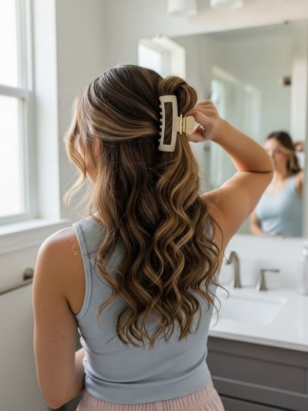 The-Half-Up-Curl-Clip-Easy-Hairstyles-for-Naturally-Curly-Hair