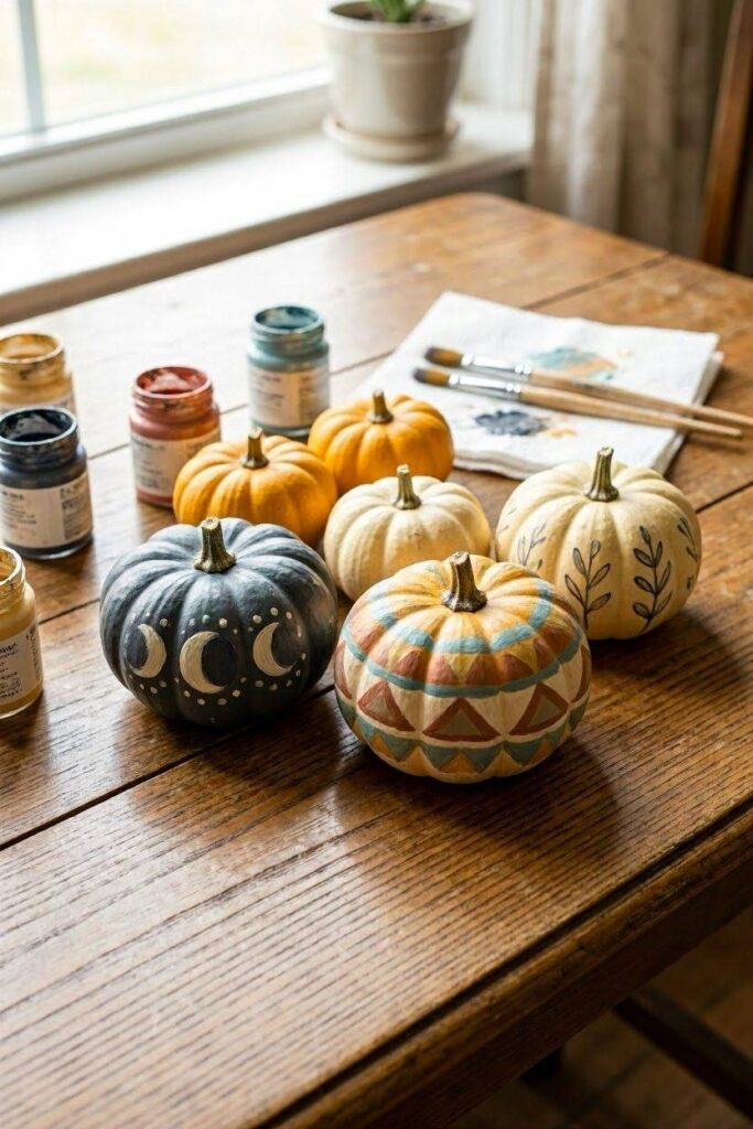 A_candid_shot-on-iPhone_style_photo_of_a_small_group_of_mini-painted-pumpkin