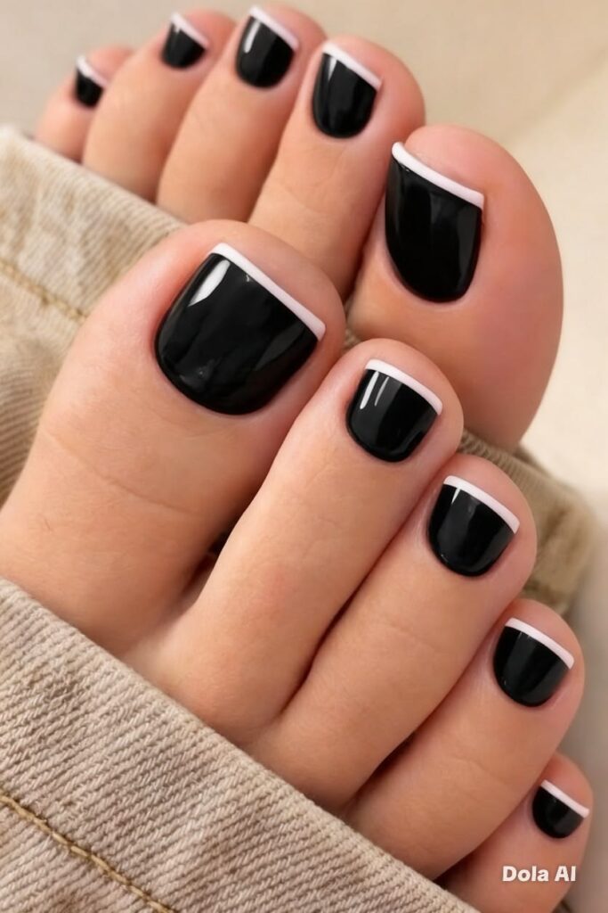 Black-French-Tips-with-Glossy-Black-Toes