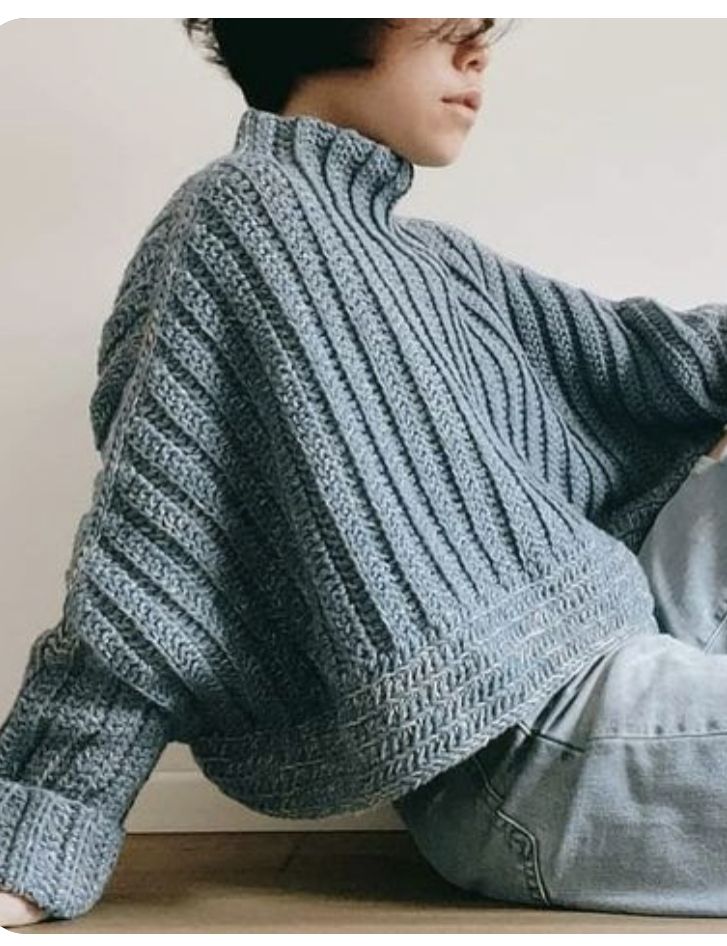 Bottom-Up-Tube-Pullover-crochet-sweater-patterns