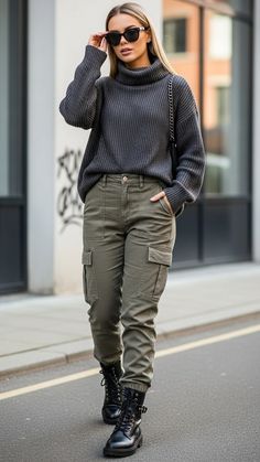 Cropped-Knit-Sweater-Wide-Leg-Cargo-Pants-Ankle-Boots-Cargo-Outfit-Ideas