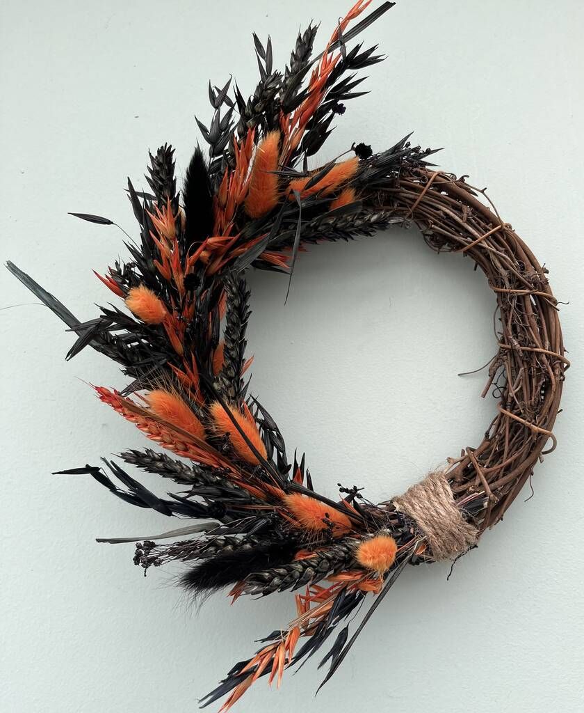 Dried-Floral-and-Black-Ribbon-Wreath