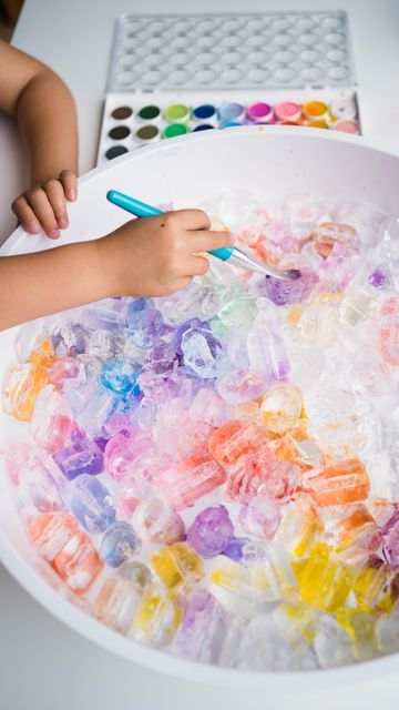 Ice-Exploration-Tray.-sensory-activities-for-nursery-children