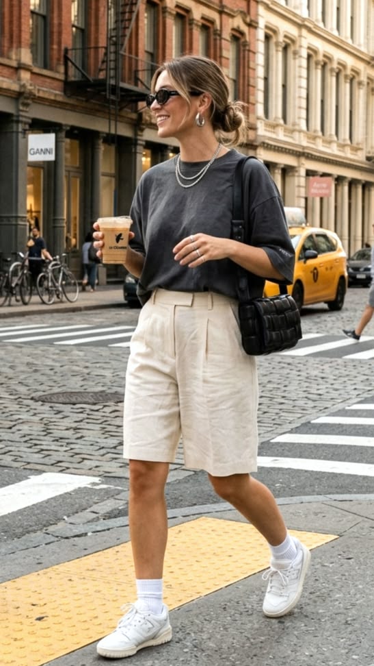 Oversized-T-Shirt-Tailored-Shorts
