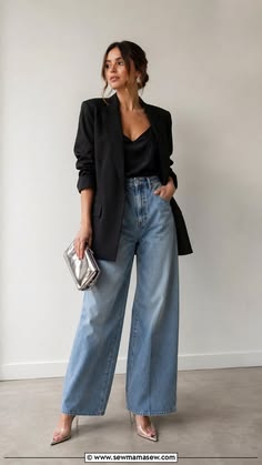 Satin-Cami-Tailored-Blazer-Wide-Leg-Jeans