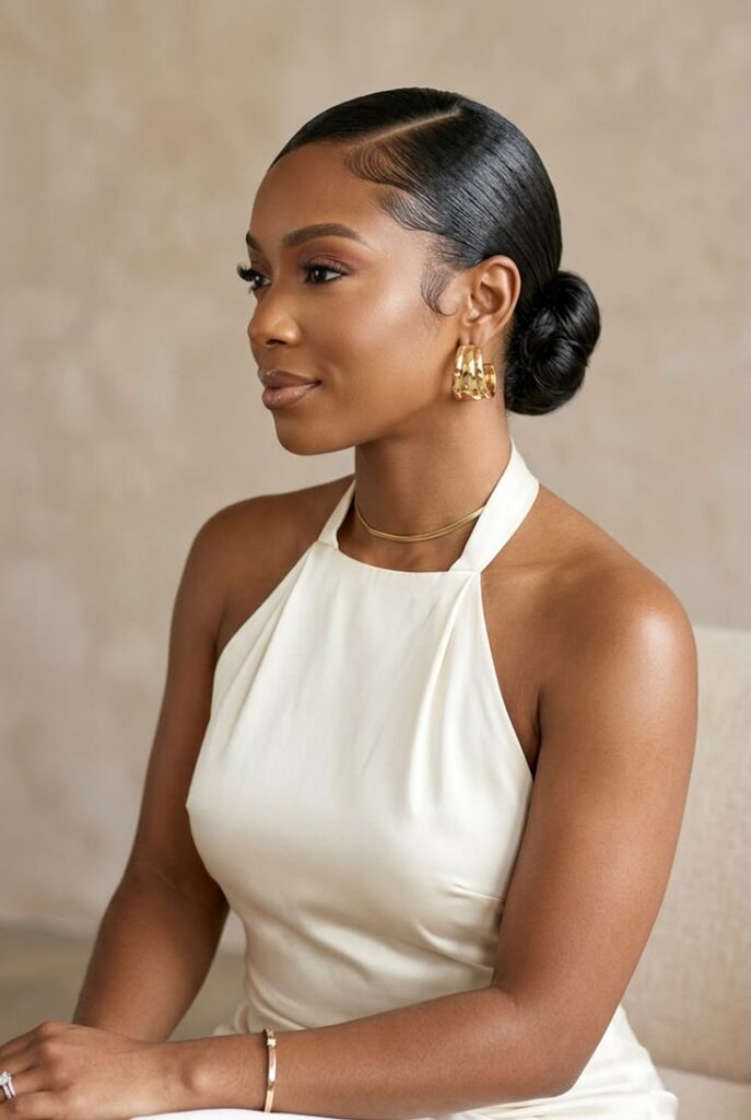 Slicked-Side-Part-wedding-hairstyles-for-guests