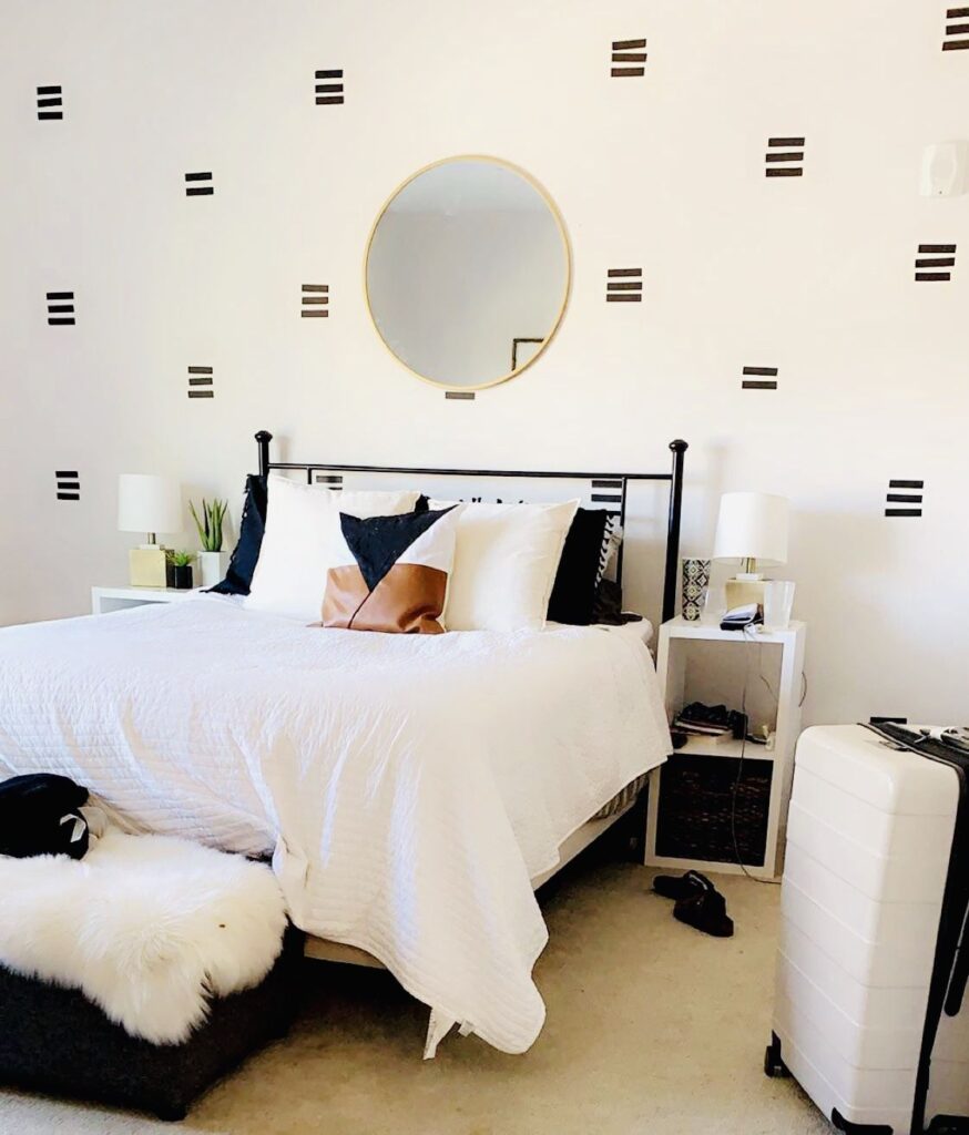 Washi-Tape-or-Paint-Accent-Wall-DIY-bedroom-decor-ideas.