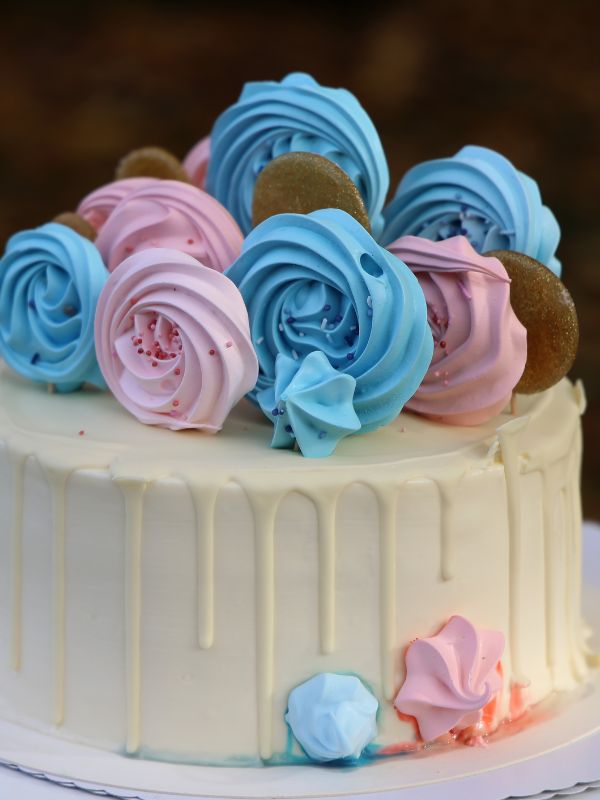 gender-reveal-party-idea-of-a-cake-with-pink-and-blue-toppings