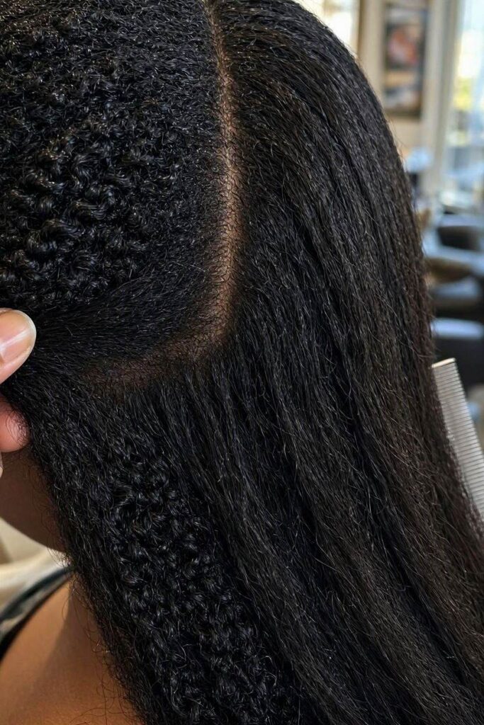 A_realistic_macro_image_of_Black_textured_hair_gently_held_a-part-of-hair