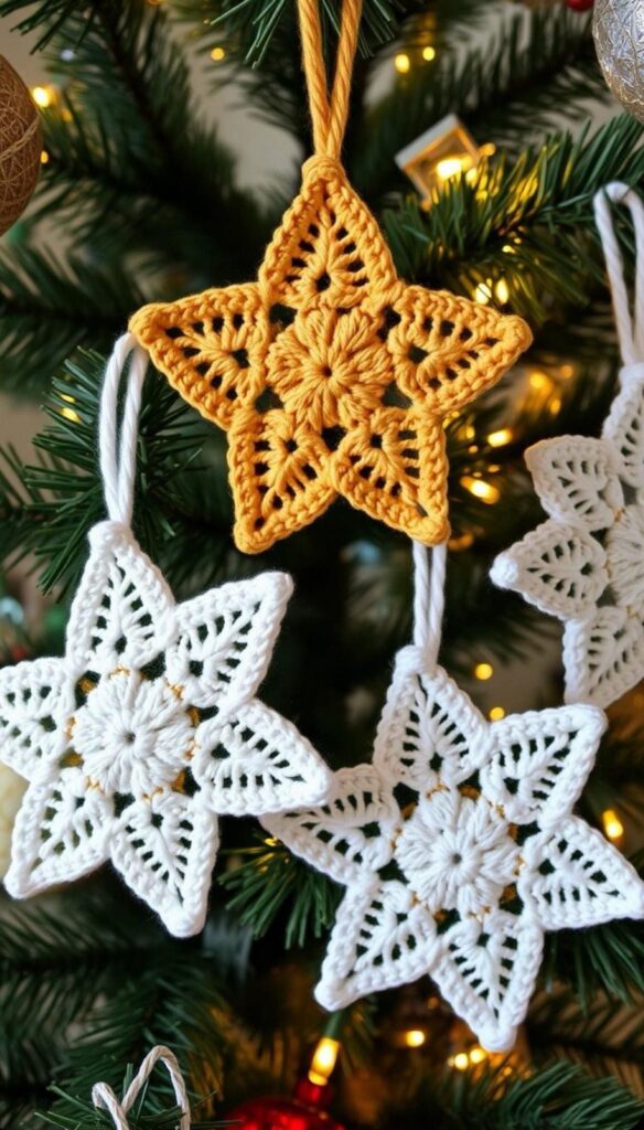 Crochet-Stars-and-Snowflake