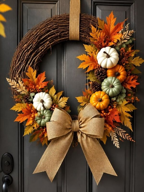 rustic-burlap-mini-pumpkin-wreath