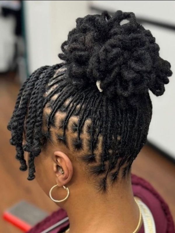short-locs-in-an-updo
