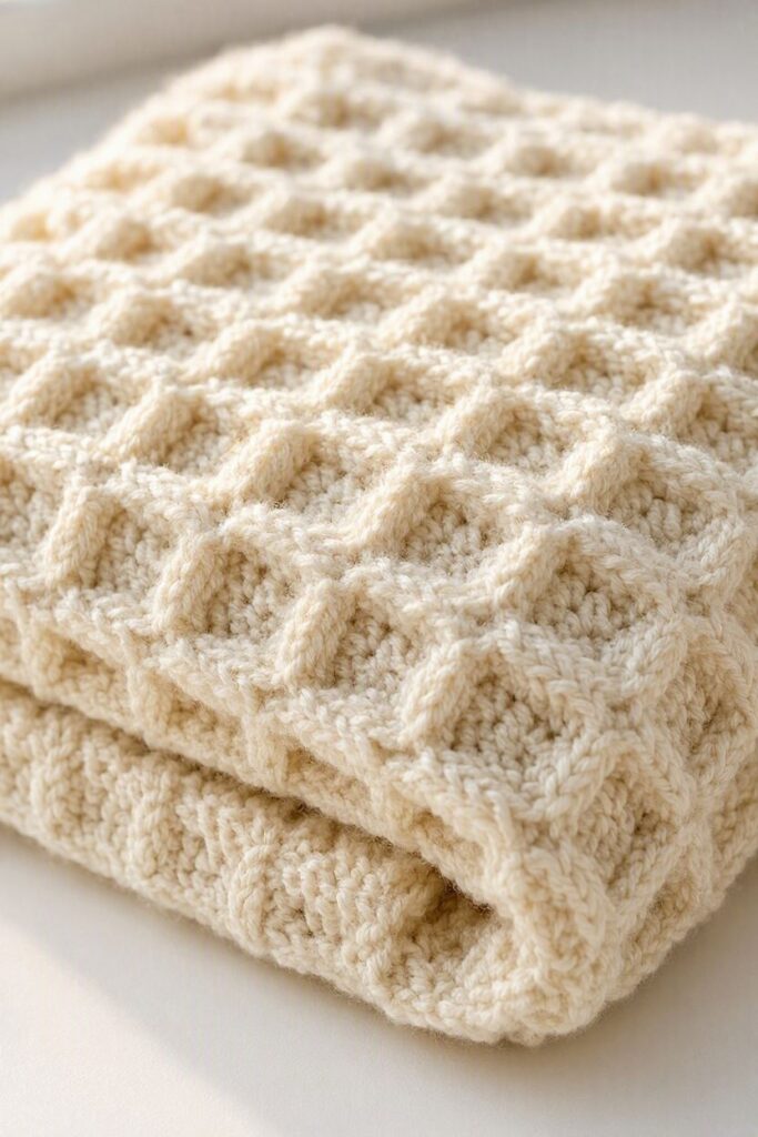 waffle-stitch-crochet-blanket.