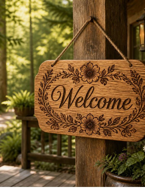 wood-burning-craft-ideas-of-a-wooden-wlcome-sign