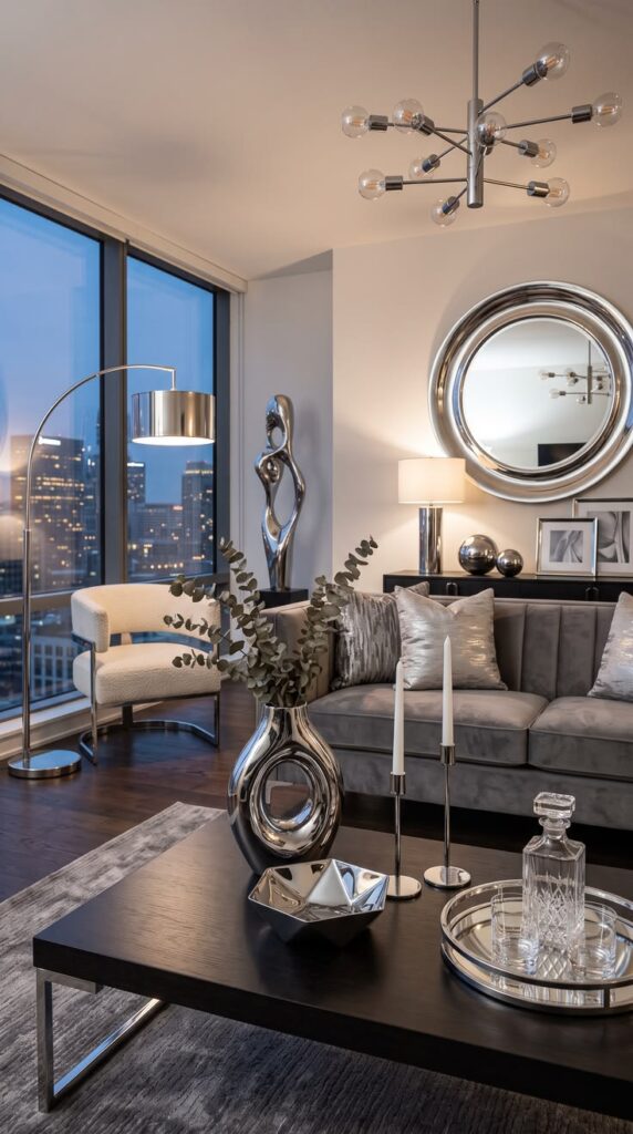 Chrome-Home-Decor-Ideas-for-a-Living-Room