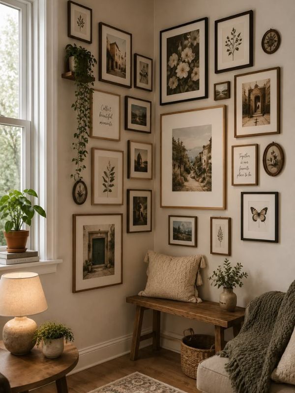 Gallery-Wall-Built-From-What-You-Already-Own-DIY Wall Decor Ideas