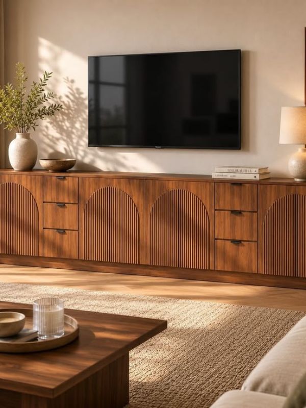 Media-Console-With-Closed-Cabinets