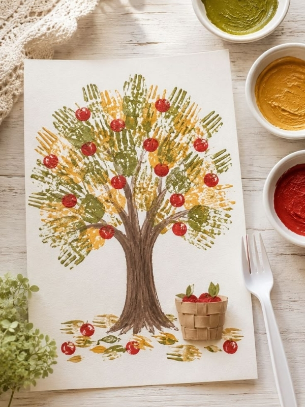 Popsicle-Stick-Fall-Handprint-Tree