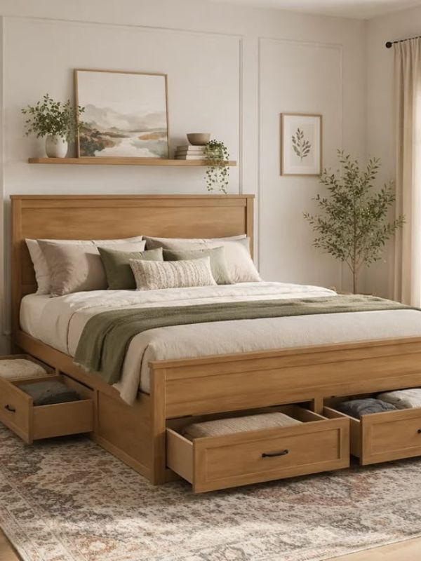 Storage-Bed-Frame-With-Drawers