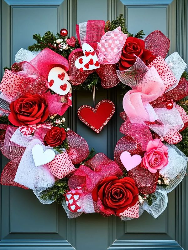 Valentines-Day-Wreath-With-a-Love-Themed-Sign